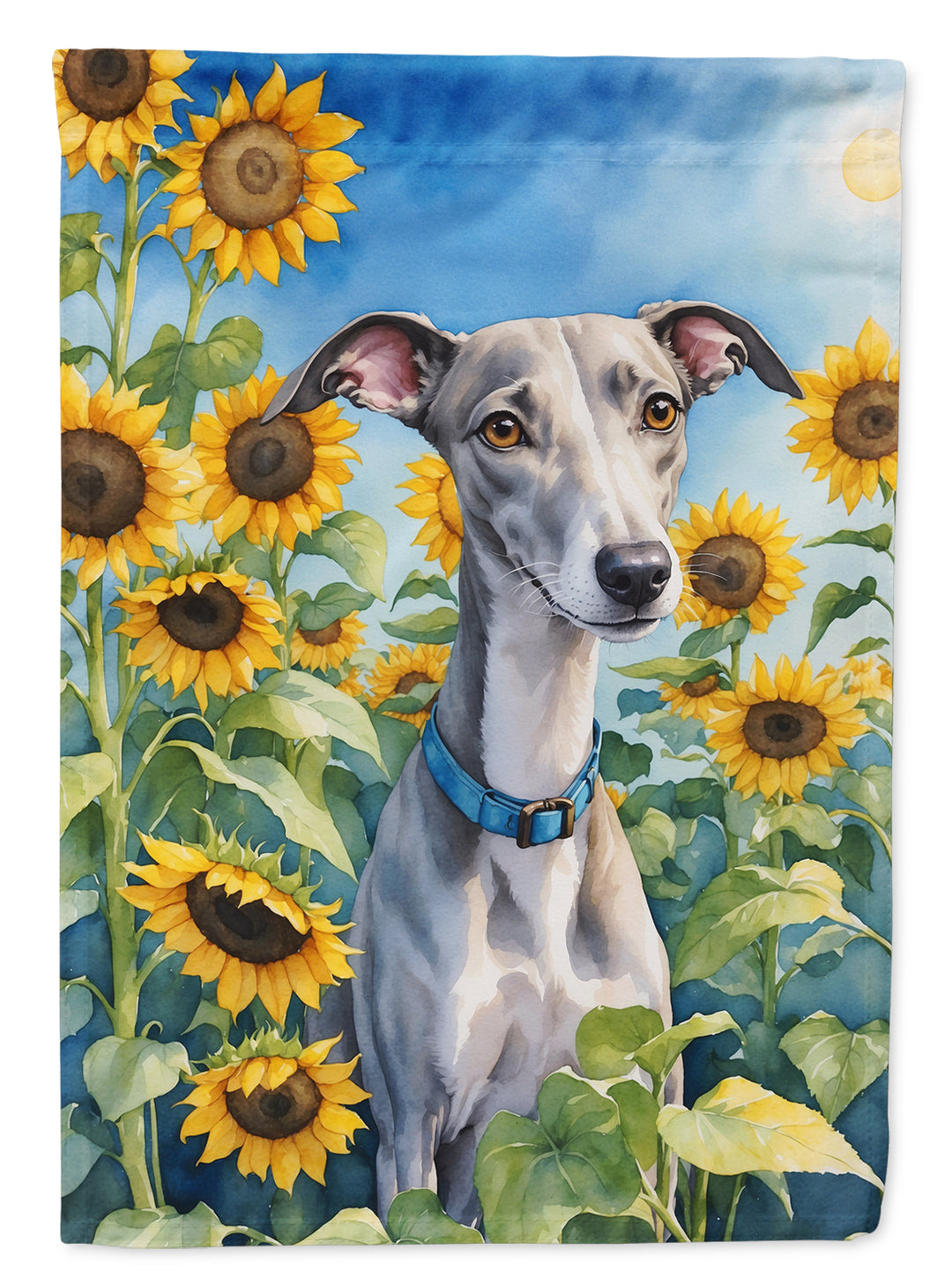 Yorkshire Terrier in Sunflowers House Flag Image 4