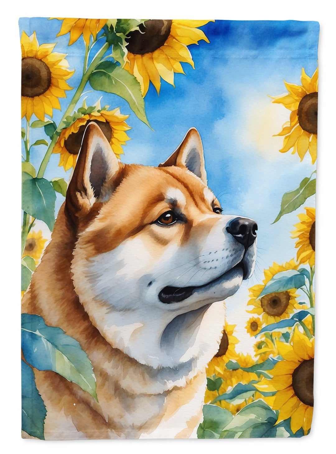 Yorkshire Terrier in Sunflowers House Flag Image 7