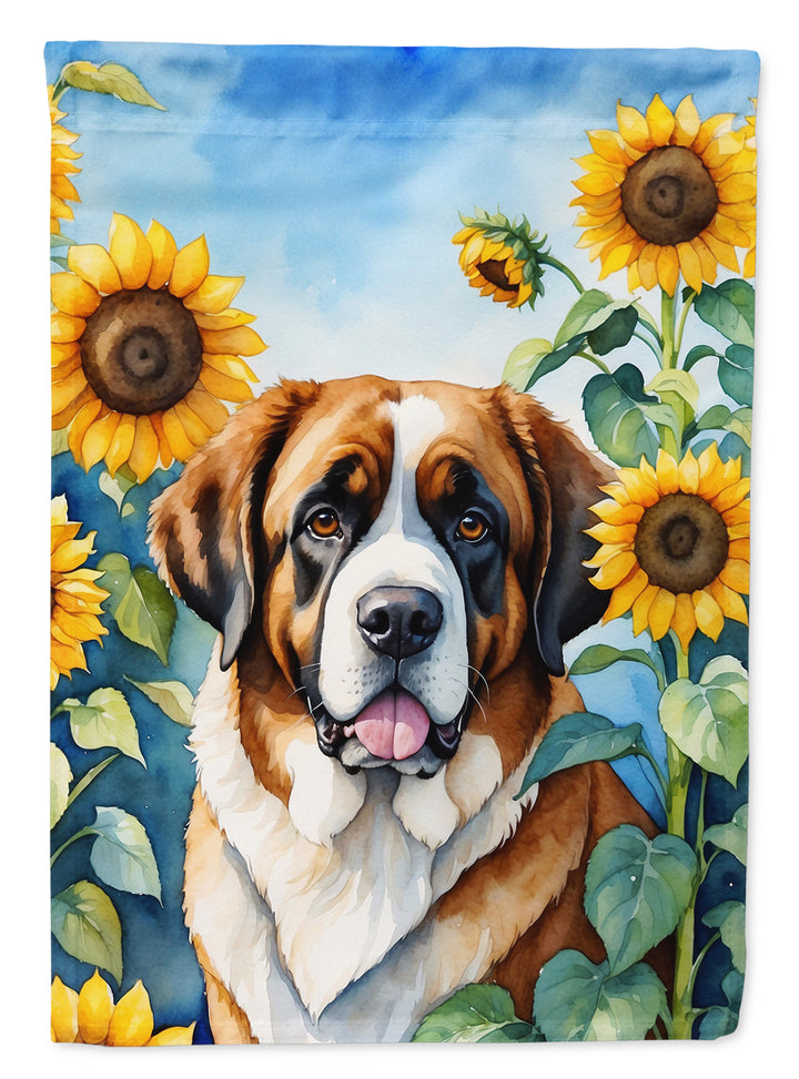 Yorkshire Terrier in Sunflowers House Flag Image 4