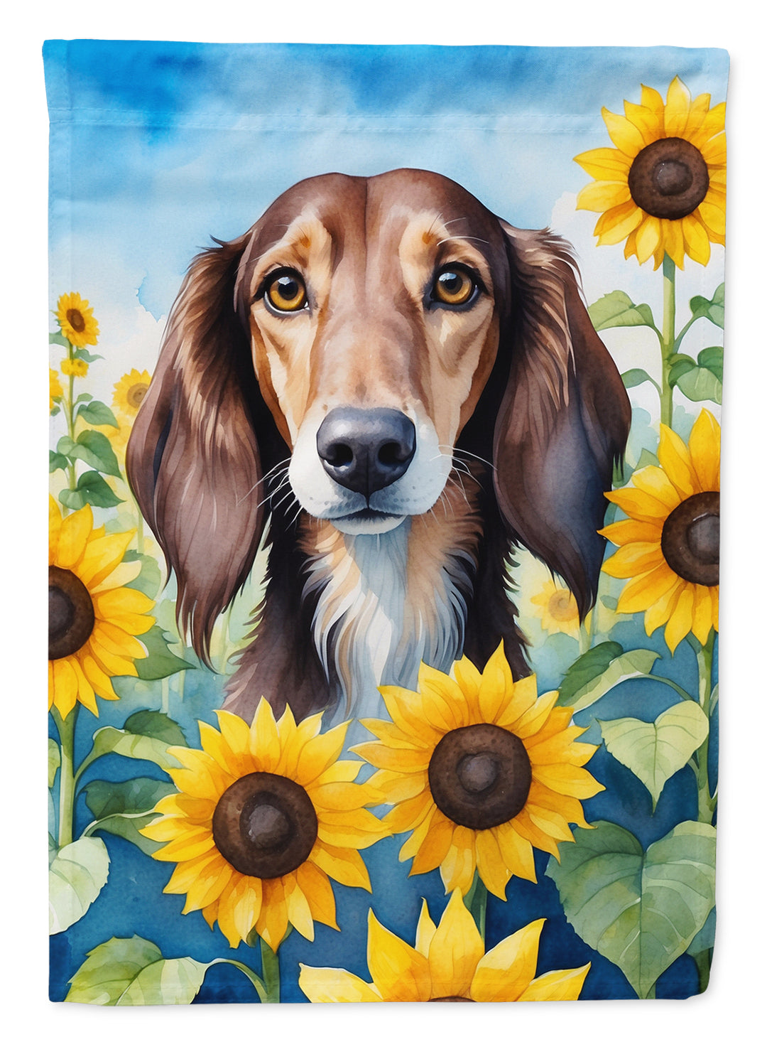 Yorkshire Terrier in Sunflowers House Flag Image 6