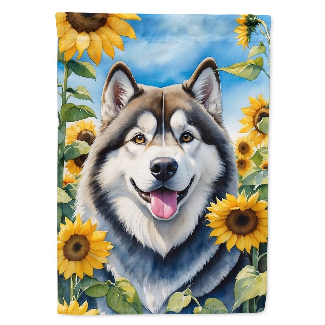 Yorkshire Terrier in Sunflowers House Flag Image 12