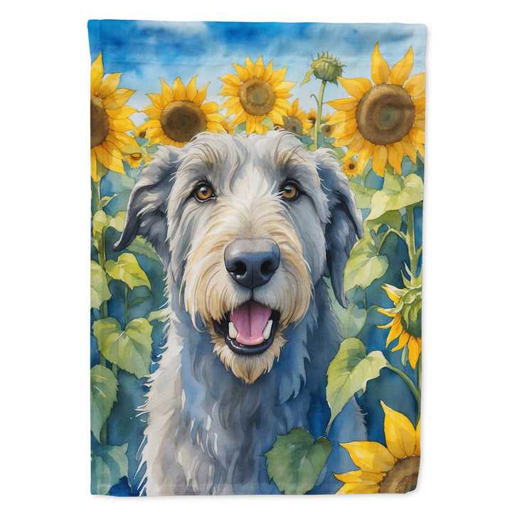 Yorkshire Terrier in Sunflowers House Flag Image 2