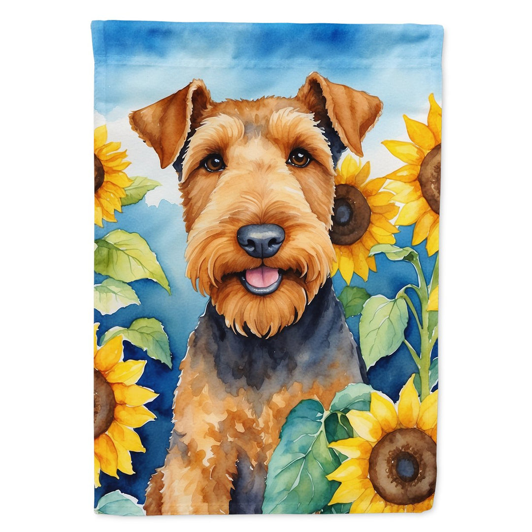 Yorkshire Terrier in Sunflowers House Flag Image 11