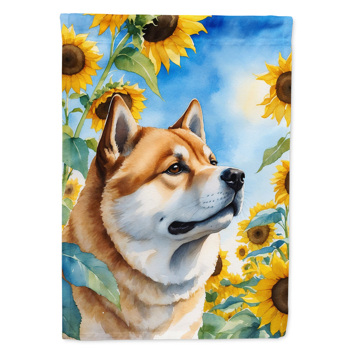 Yorkshire Terrier in Sunflowers House Flag Image 12