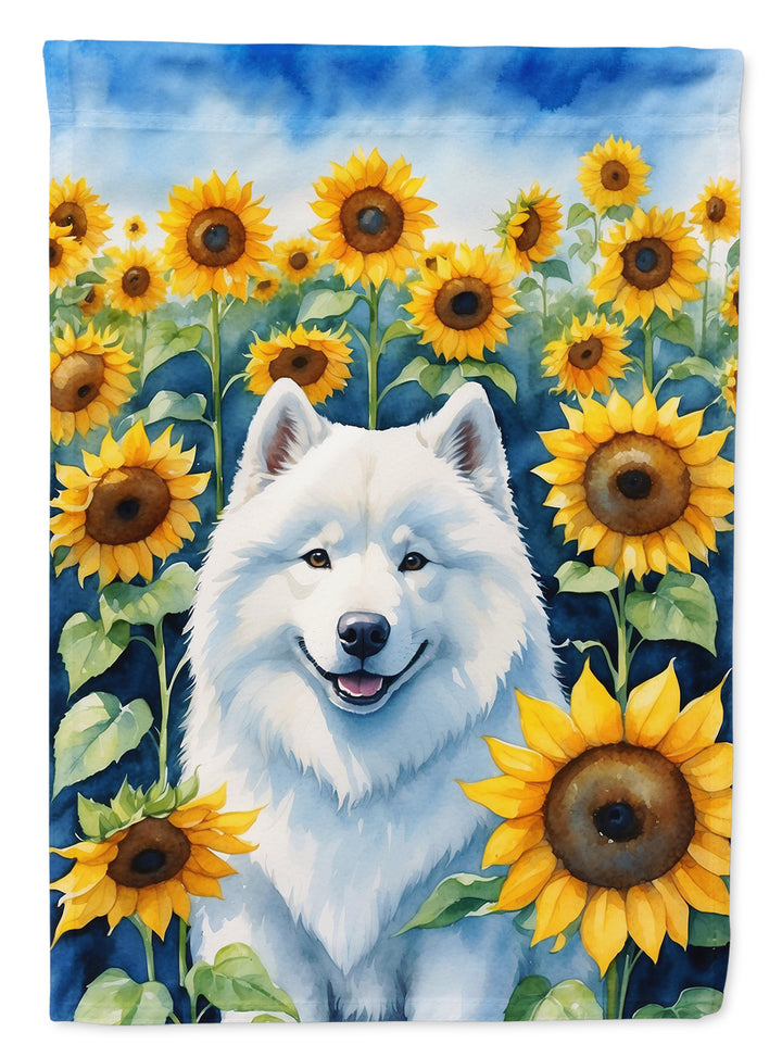 Yorkshire Terrier in Sunflowers House Flag Image 10