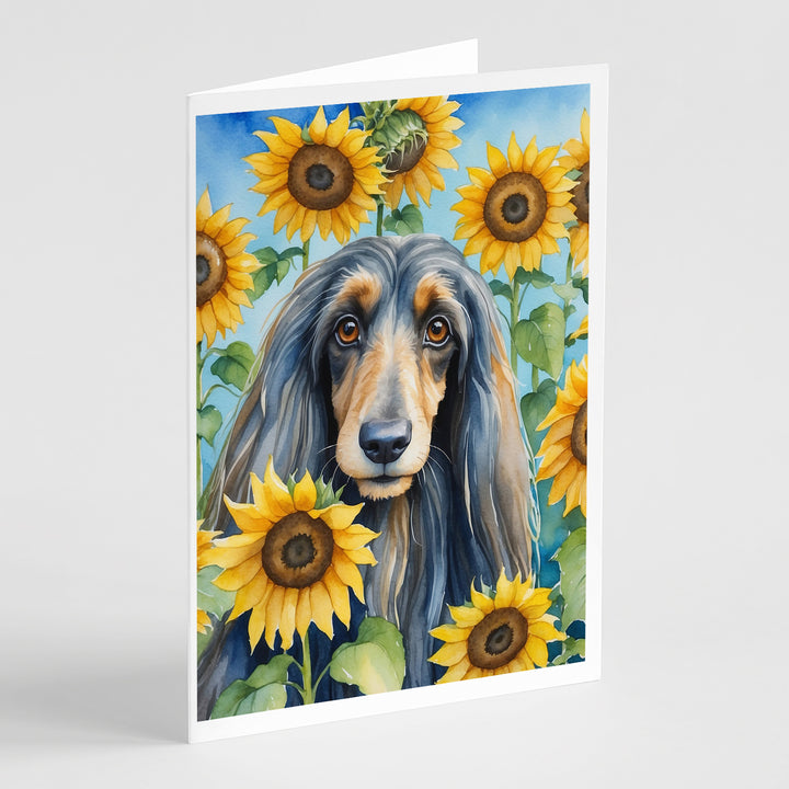 Yorkshire Terrier in Sunflowers Greeting Cards Pack of 8 Image 2