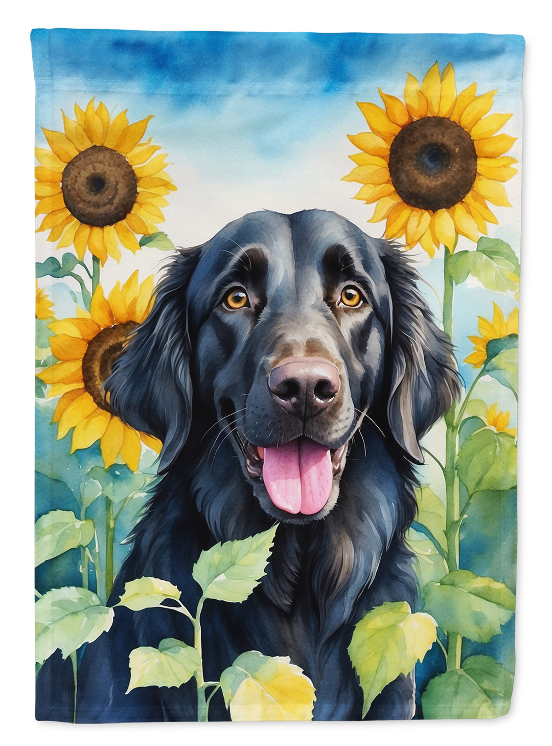 Yorkshire Terrier in Sunflowers House Flag Image 8