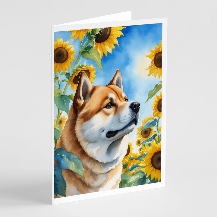 Yorkshire Terrier in Sunflowers Greeting Cards Pack of 8 Image 4