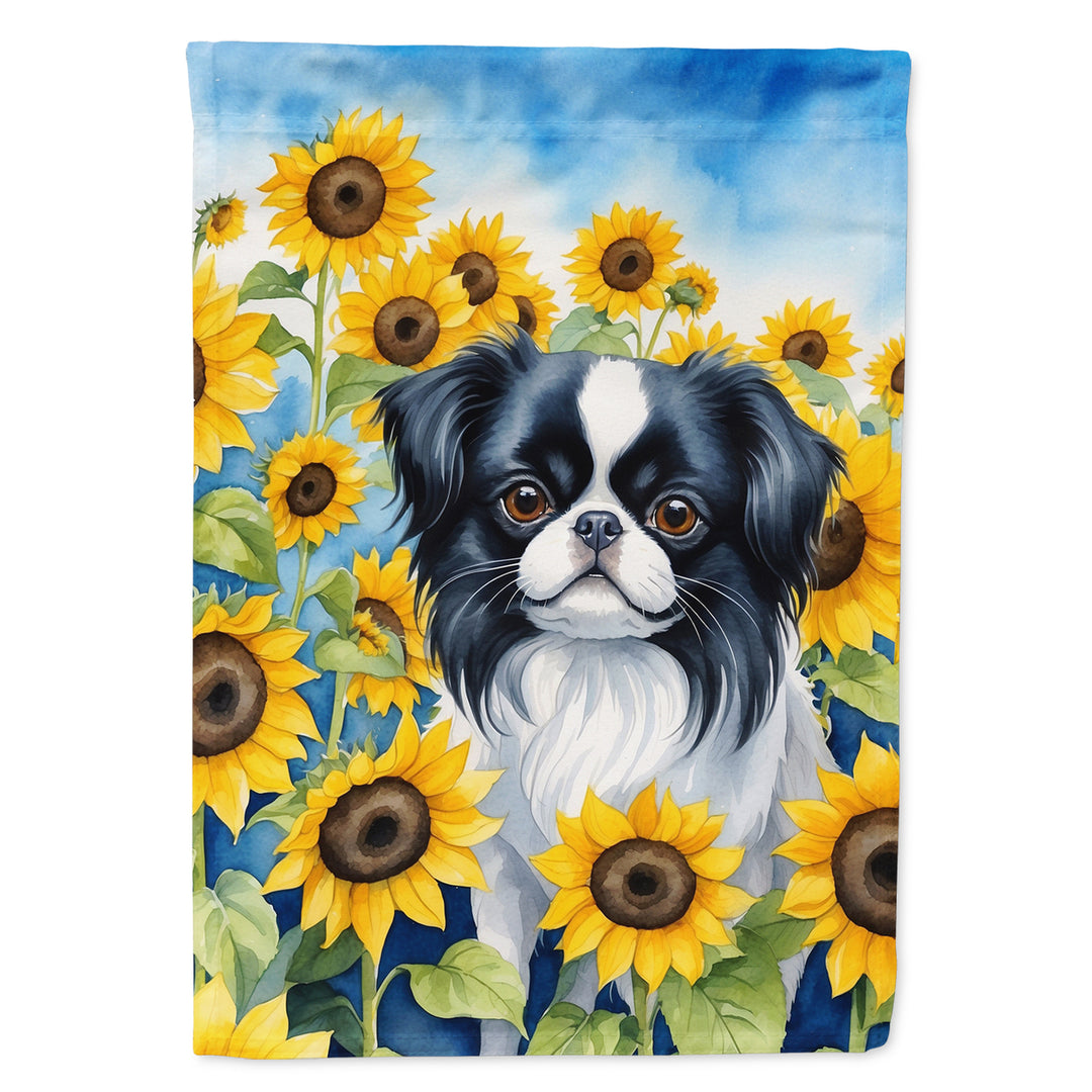 Yorkshire Terrier in Sunflowers House Flag Image 8