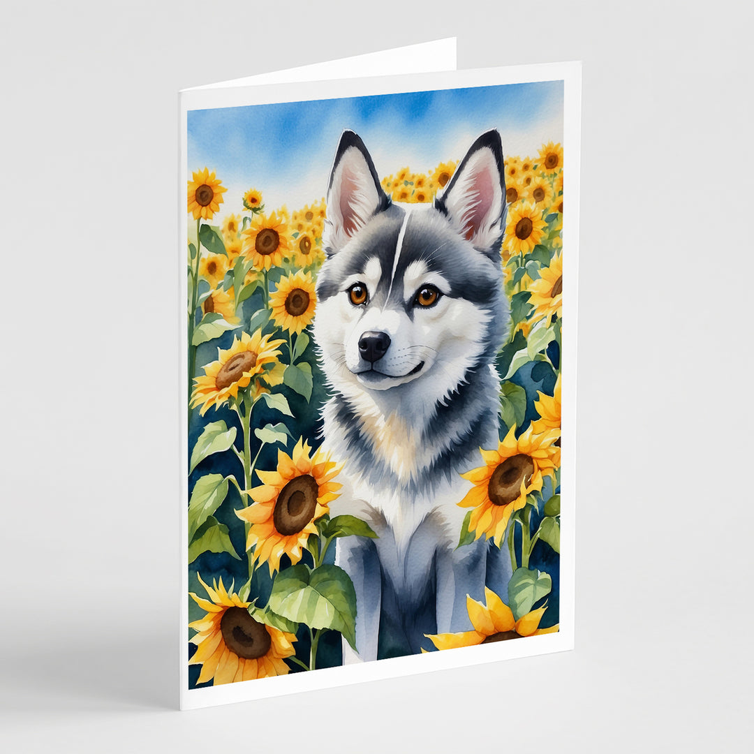 Yorkshire Terrier in Sunflowers Greeting Cards Pack of 8 Image 5