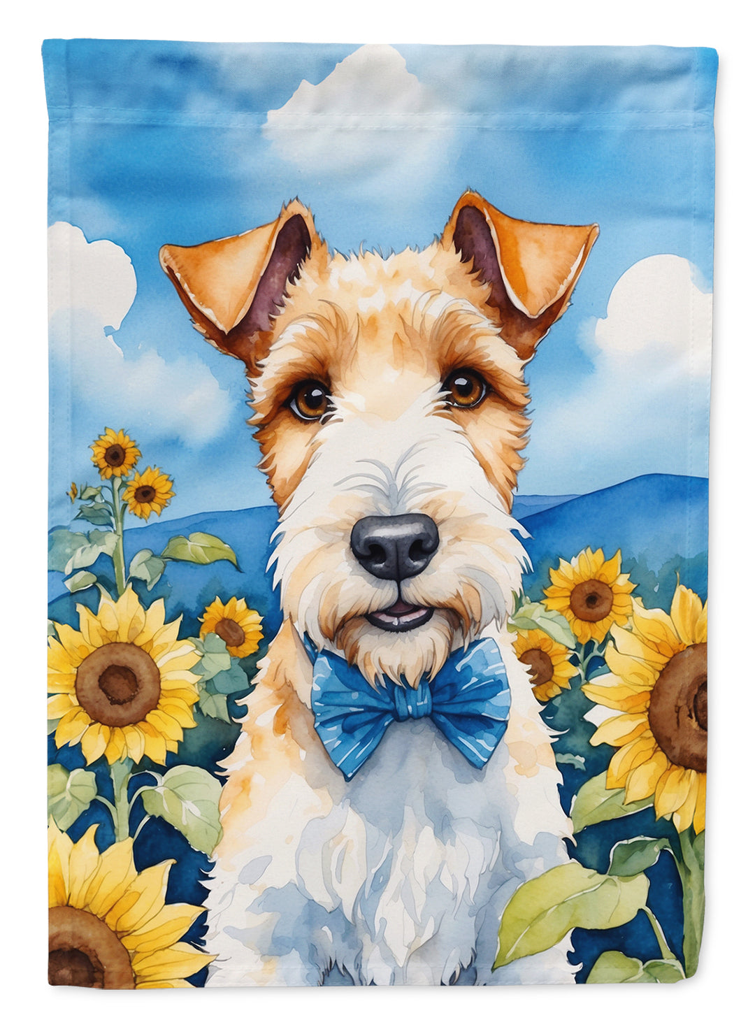 Yorkshire Terrier in Sunflowers House Flag Image 10