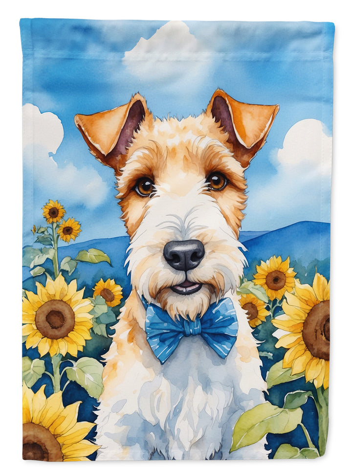 Yorkshire Terrier in Sunflowers House Flag Image 11