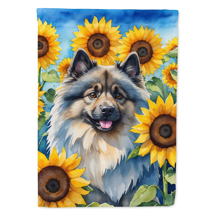 Yorkshire Terrier in Sunflowers House Flag Image 12