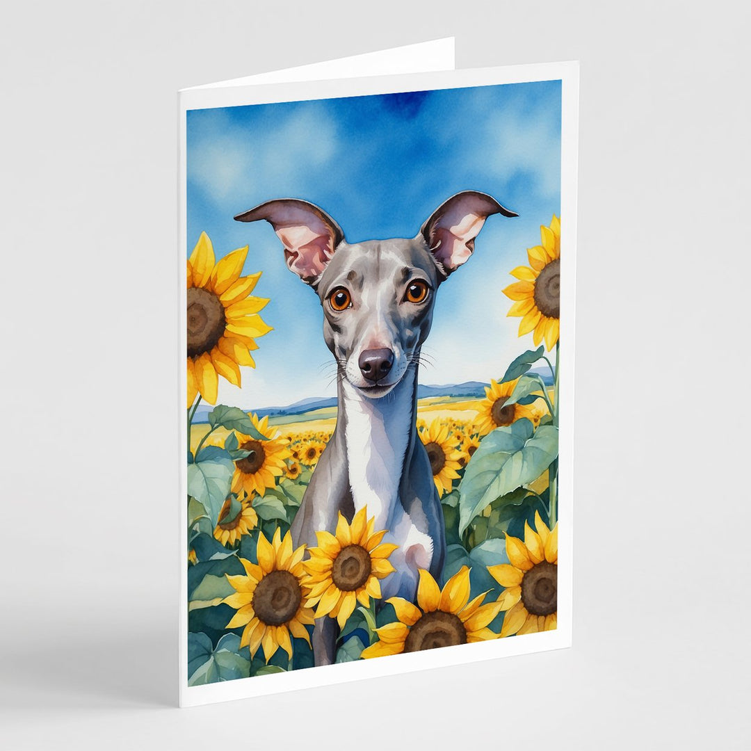 Yorkshire Terrier in Sunflowers Greeting Cards Pack of 8 Image 3