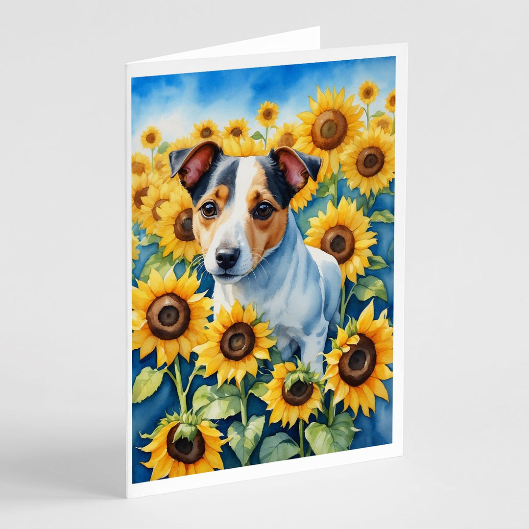 Yorkshire Terrier in Sunflowers Greeting Cards Pack of 8 Image 4