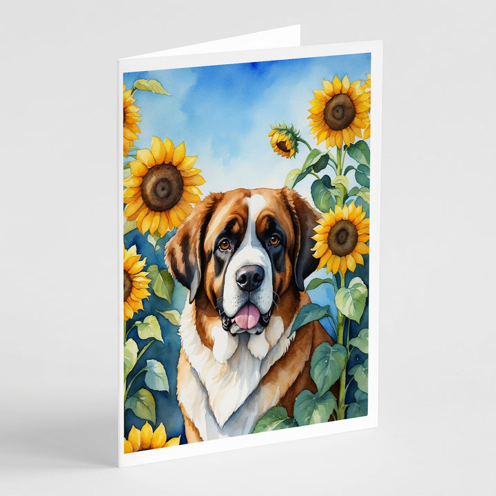 Yorkshire Terrier in Sunflowers Greeting Cards Pack of 8 Image 3