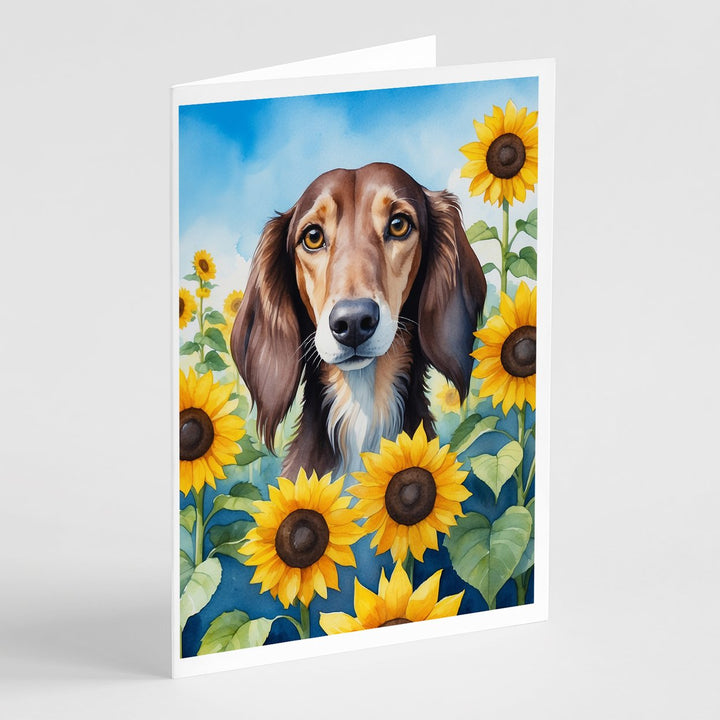 Yorkshire Terrier in Sunflowers Greeting Cards Pack of 8 Image 4