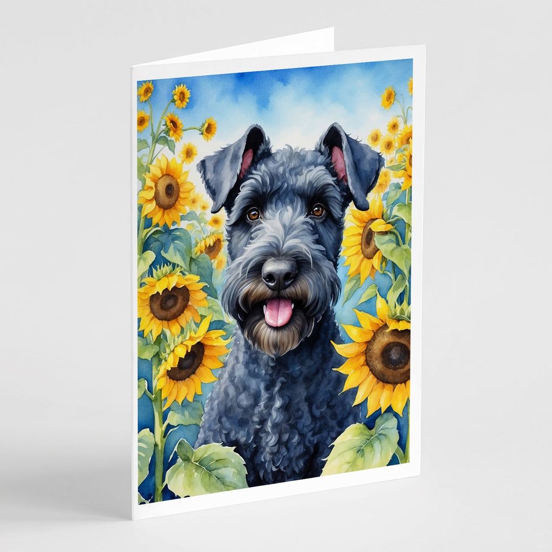 Yorkshire Terrier in Sunflowers Greeting Cards Pack of 8 Image 8