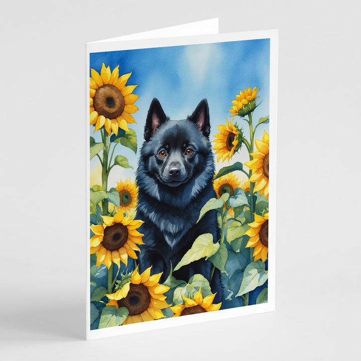 Yorkshire Terrier in Sunflowers Greeting Cards Pack of 8 Image 7