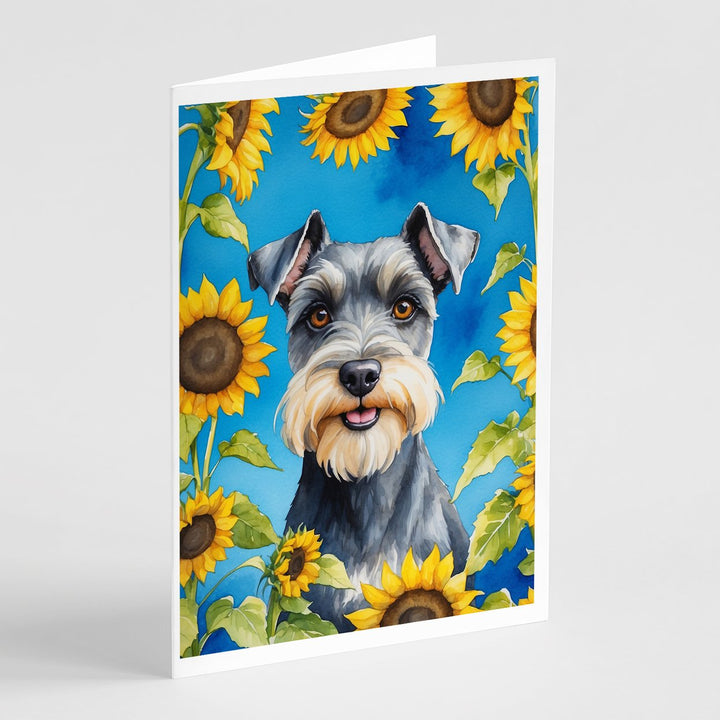 Yorkshire Terrier in Sunflowers Greeting Cards Pack of 8 Image 8