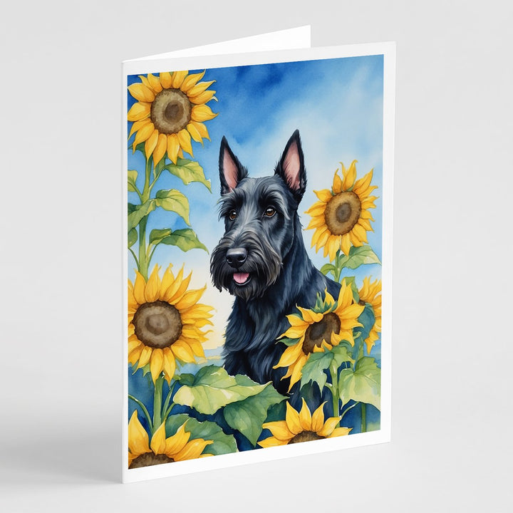 Yorkshire Terrier in Sunflowers Greeting Cards Pack of 8 Image 10