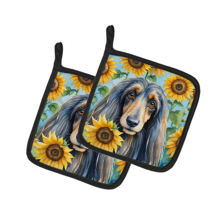 Yorkshire Terrier in Sunflowers Pair of Pot Holders Image 2