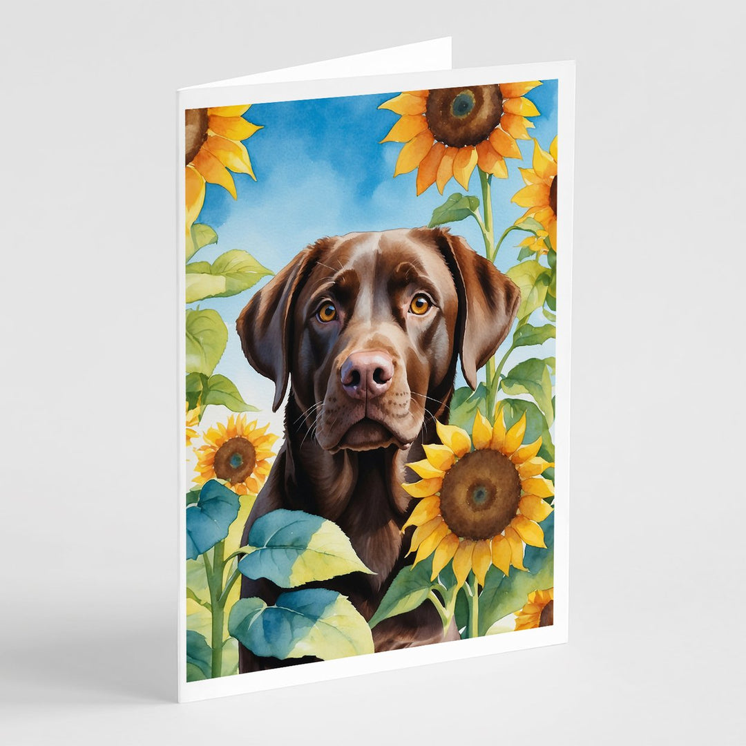 Yorkshire Terrier in Sunflowers Greeting Cards Pack of 8 Image 12