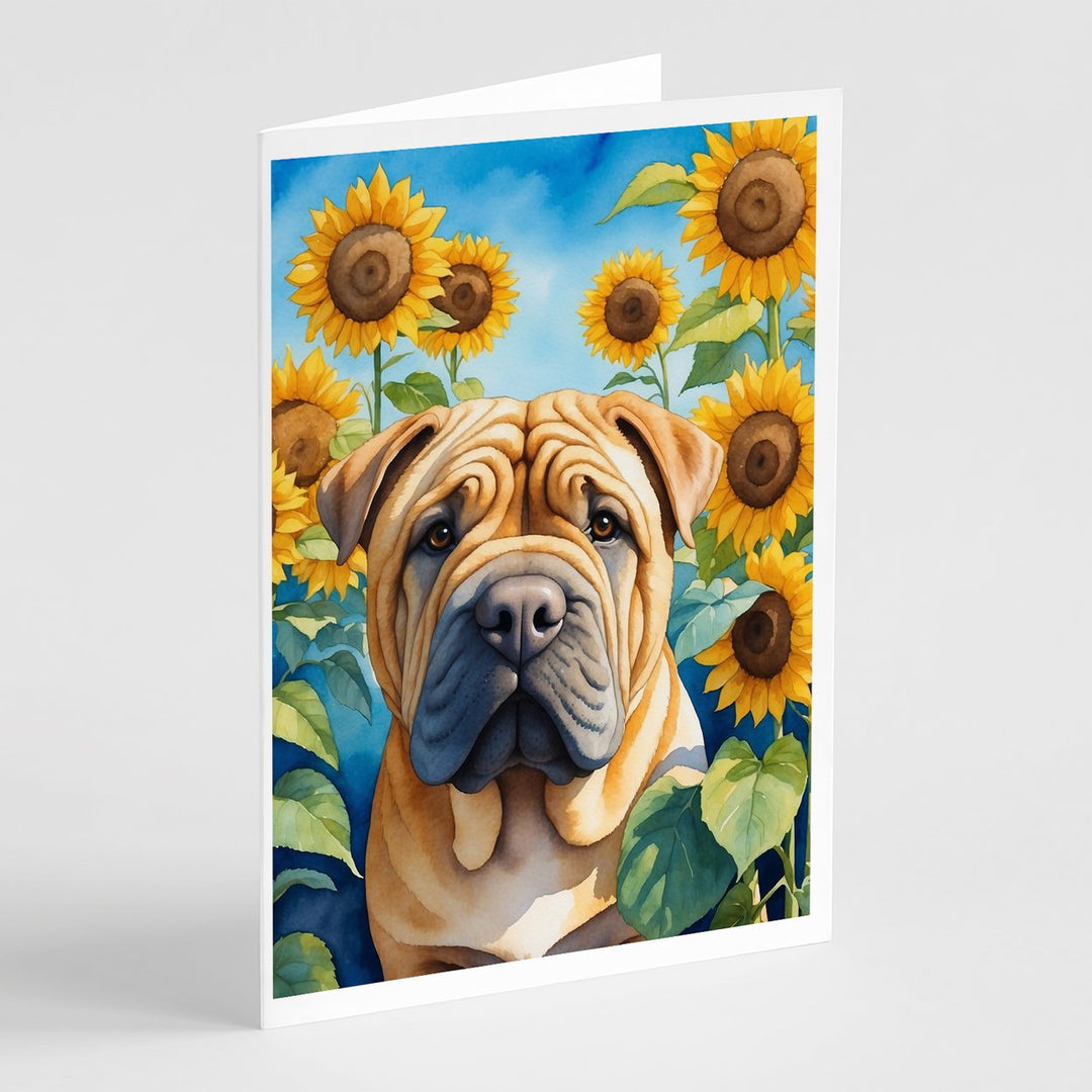 Yorkshire Terrier in Sunflowers Greeting Cards Pack of 8 Image 11