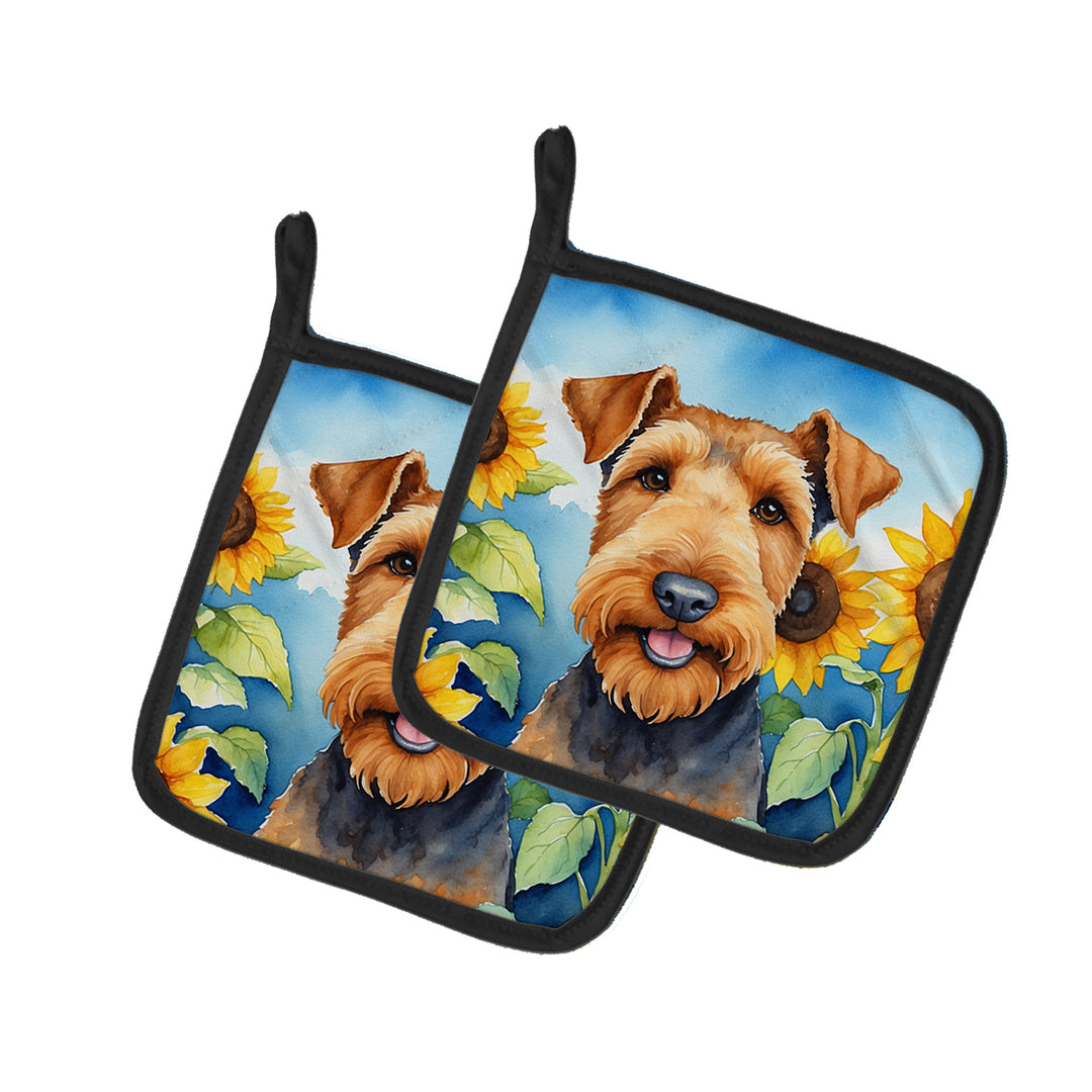 Yorkshire Terrier in Sunflowers Pair of Pot Holders Image 3