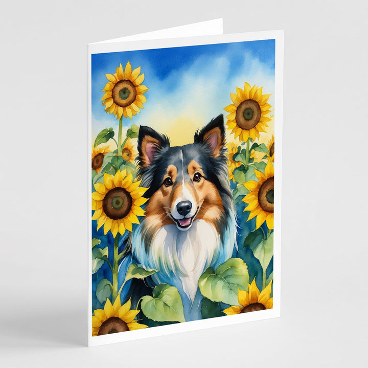 Yorkshire Terrier in Sunflowers Greeting Cards Pack of 8 Image 12