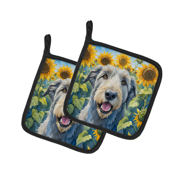 Yorkshire Terrier in Sunflowers Pair of Pot Holders Image 2