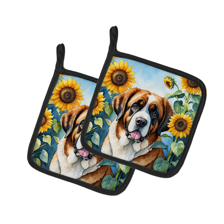 Yorkshire Terrier in Sunflowers Pair of Pot Holders Image 3