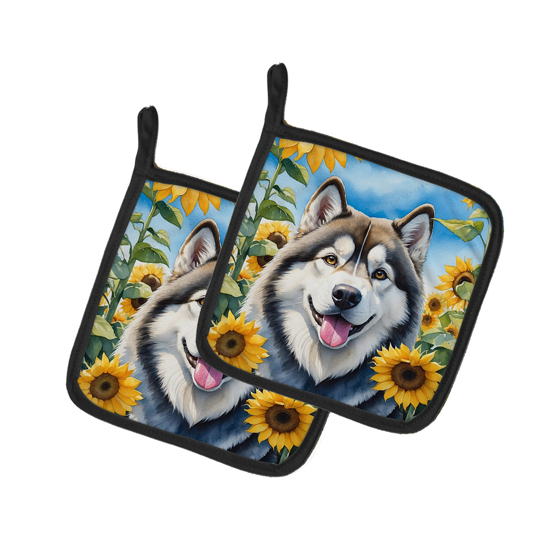 Yorkshire Terrier in Sunflowers Pair of Pot Holders Image 6