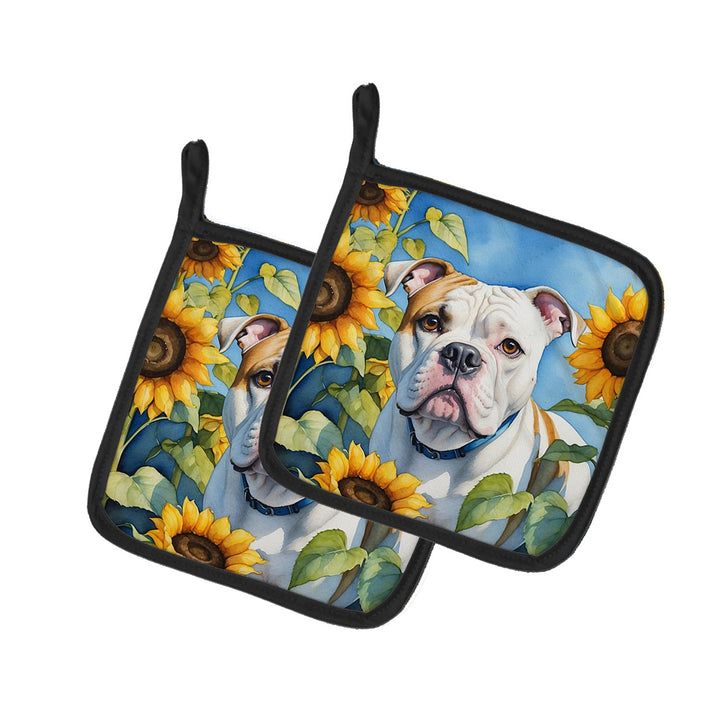 Yorkshire Terrier in Sunflowers Pair of Pot Holders Image 1