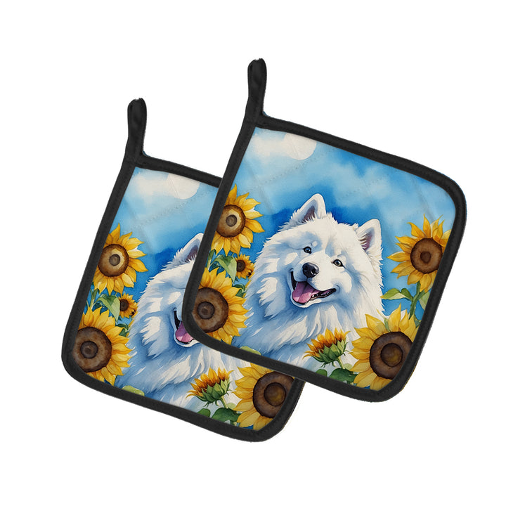 Yorkshire Terrier in Sunflowers Pair of Pot Holders Image 5