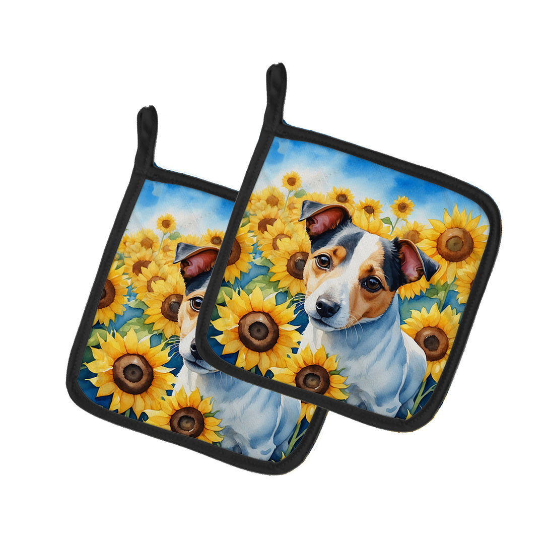 Yorkshire Terrier in Sunflowers Pair of Pot Holders Image 4