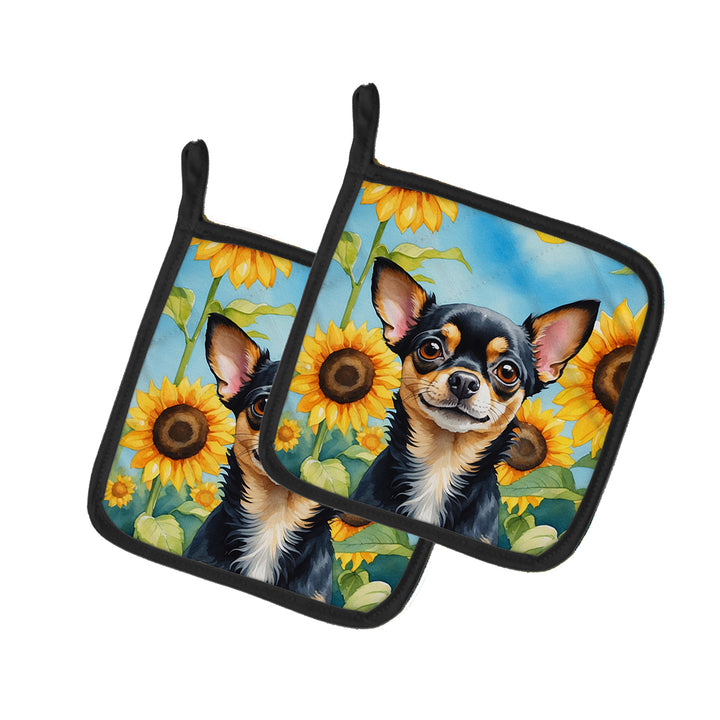 Yorkshire Terrier in Sunflowers Pair of Pot Holders Image 4