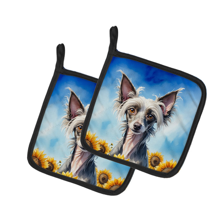 Yorkshire Terrier in Sunflowers Pair of Pot Holders Image 5