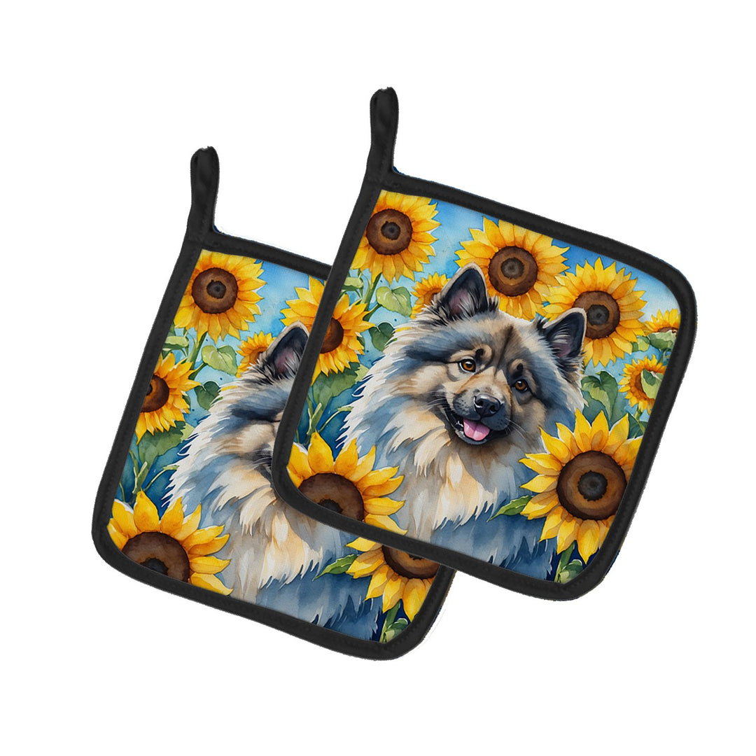 Yorkshire Terrier in Sunflowers Pair of Pot Holders Image 1