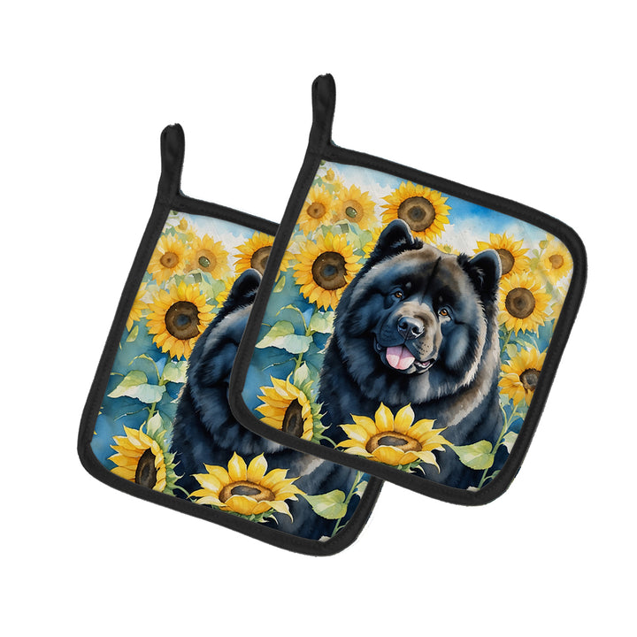 Yorkshire Terrier in Sunflowers Pair of Pot Holders Image 6