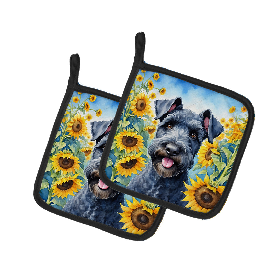 Yorkshire Terrier in Sunflowers Pair of Pot Holders Image 8