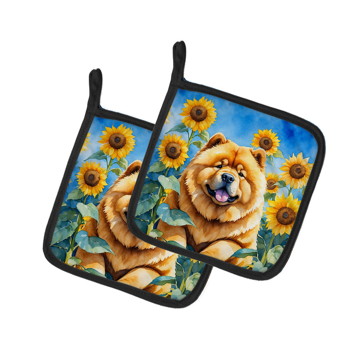 Yorkshire Terrier in Sunflowers Pair of Pot Holders Image 7