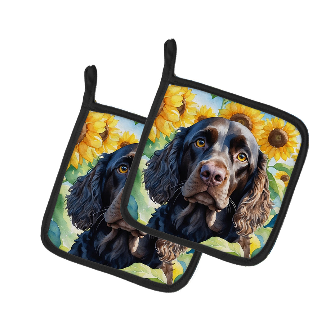 Yorkshire Terrier in Sunflowers Pair of Pot Holders Image 12