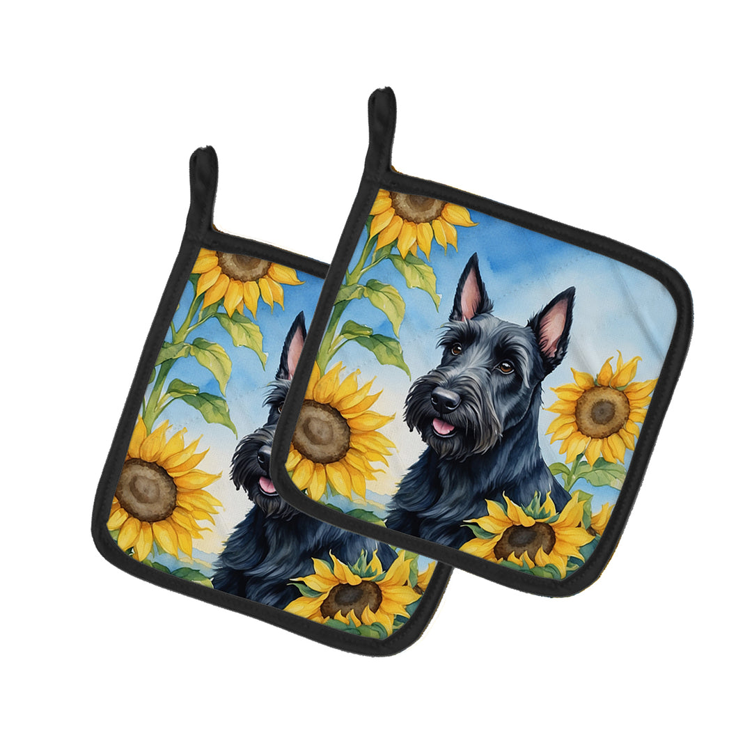 Yorkshire Terrier in Sunflowers Pair of Pot Holders Image 10