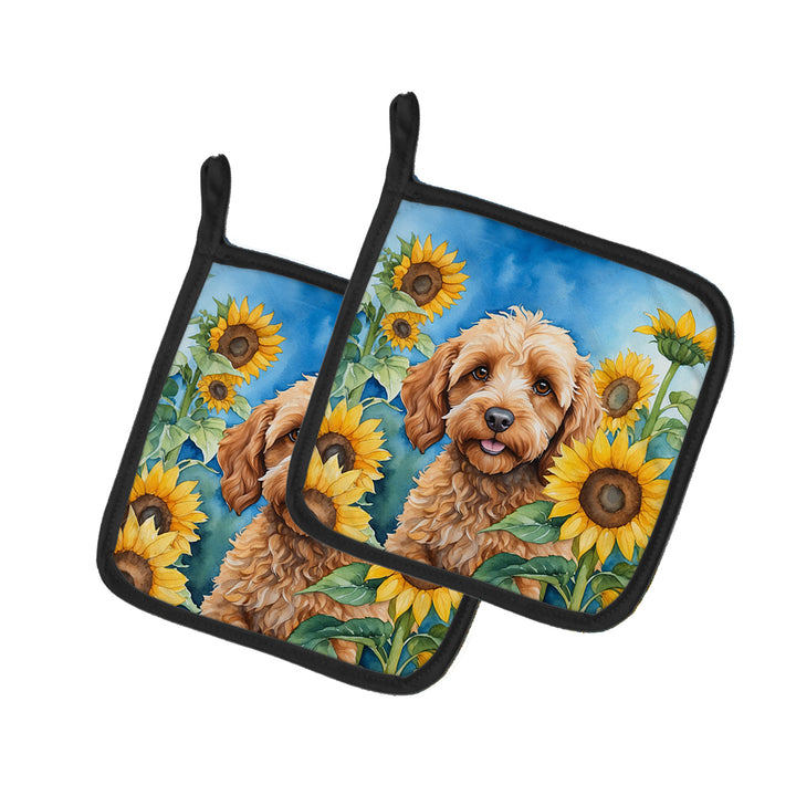 Yorkshire Terrier in Sunflowers Pair of Pot Holders Image 9