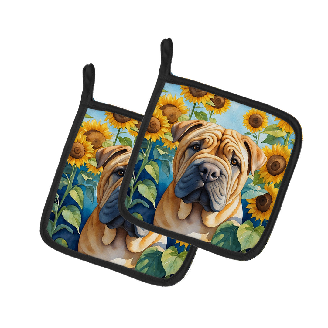 Yorkshire Terrier in Sunflowers Pair of Pot Holders Image 11