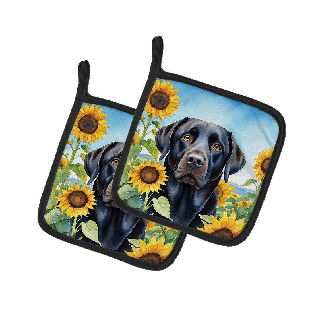 Yorkshire Terrier in Sunflowers Pair of Pot Holders Image 11