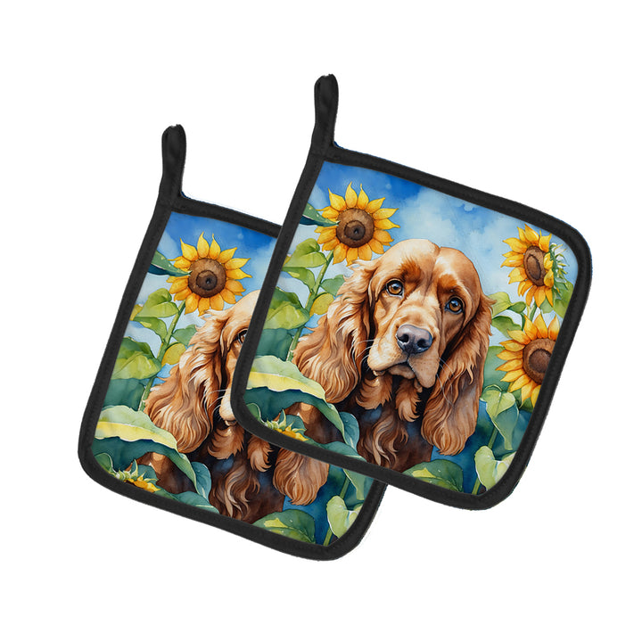 Yorkshire Terrier in Sunflowers Pair of Pot Holders Image 11