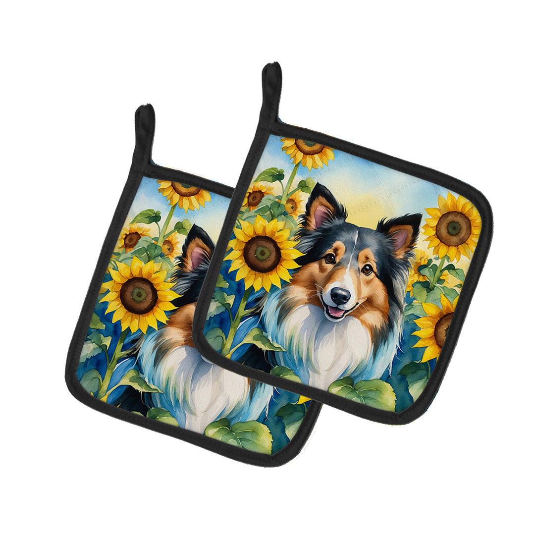 Yorkshire Terrier in Sunflowers Pair of Pot Holders Image 12