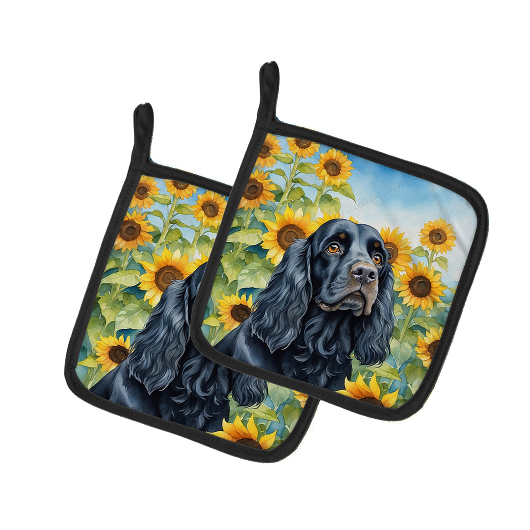 Yorkshire Terrier in Sunflowers Pair of Pot Holders Image 12